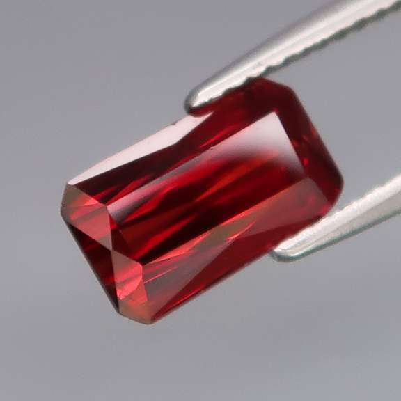 Scissor cut 2.74ct cherry red Spessartite Garnet