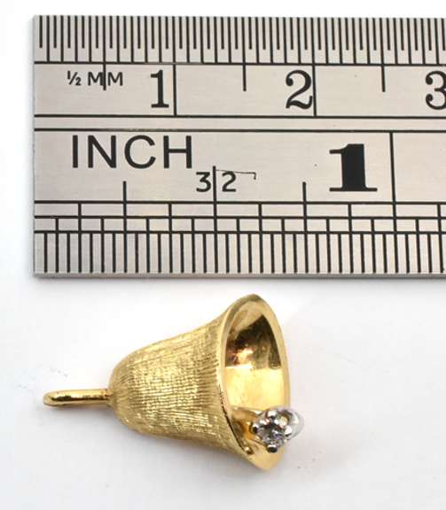 Vintage Bell Charm with Diamond
