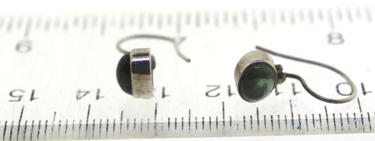 Sterling Silver Green Tourmaline Drop Earrings