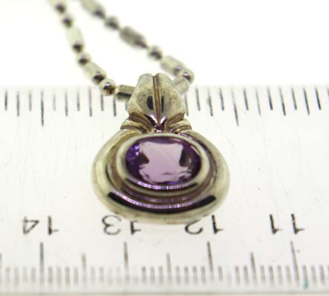 Sterling Silver Italian Amethyst Necklace