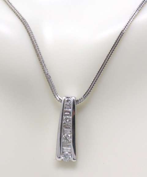 Dazzling RBC & Tapered Diamond Necklace