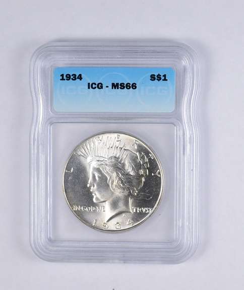 MS66 1934 Peace Silver Dollar - RXX - Graded ICG