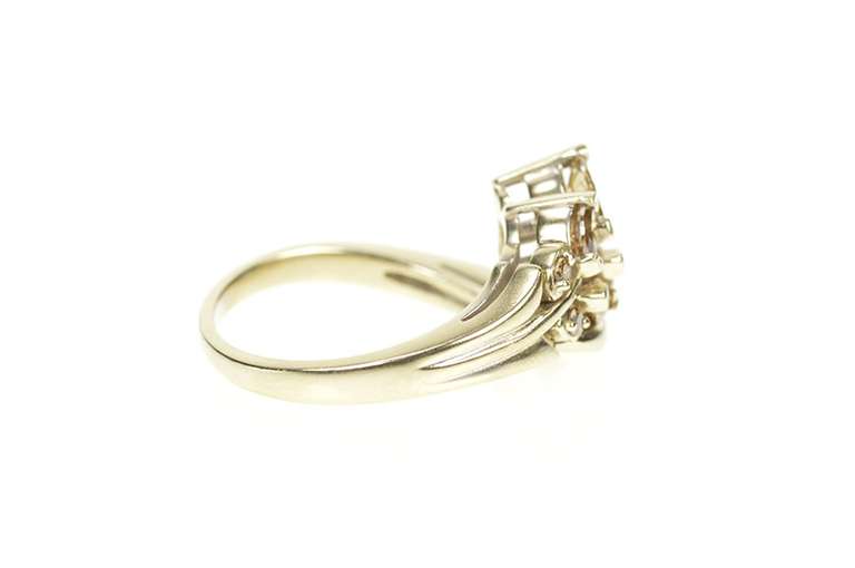 14K Yellow Gold 0.54 Ctw Fancy Brown Diamond Vine Bypass Ring