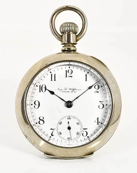 Rare Aug. L. Hoffman Pocket Watch in Silverine
