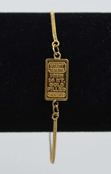 14KT Gold Filled Credit Reserve Plate Chain Bracelet