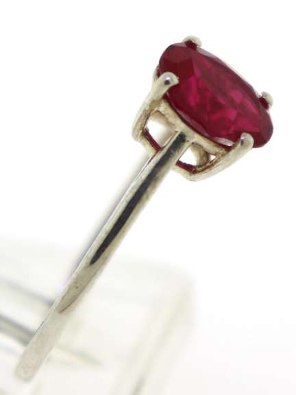 Sterling Silver Oval Ruby Ring