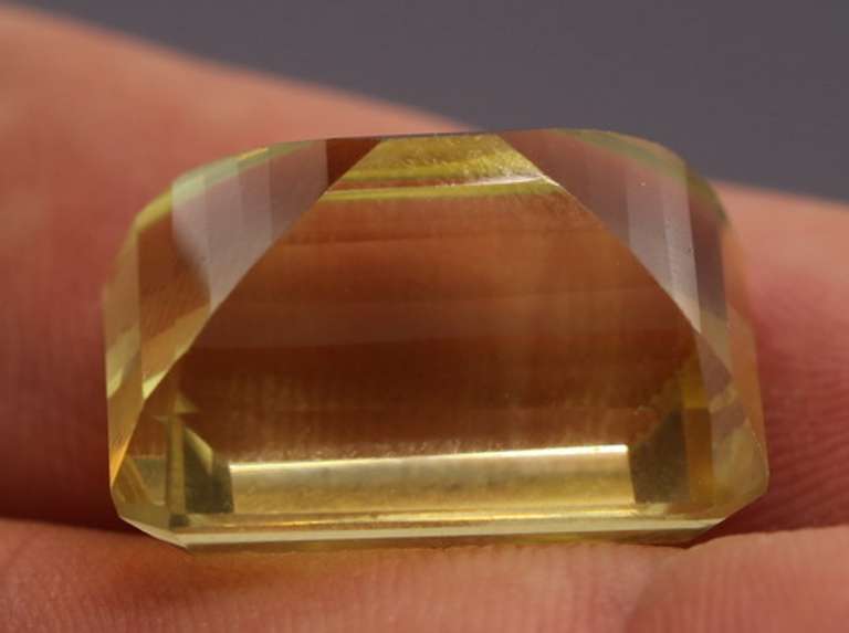 Double step cut 24.55ct lemon yellow Citrine