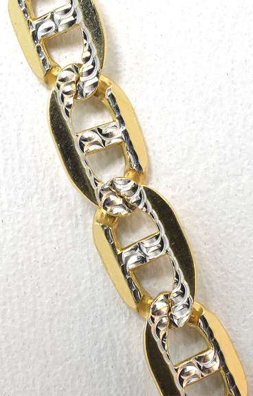 26-1/2-Inch Mariner Link Chain in 2-Tone 14KT Gold