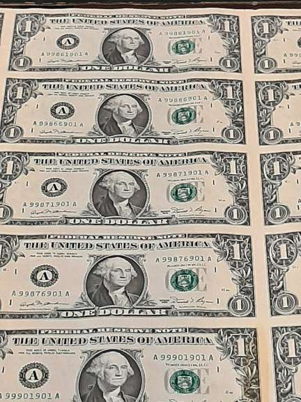 Uncut Sheet of 32 1981 $1FRN Notes