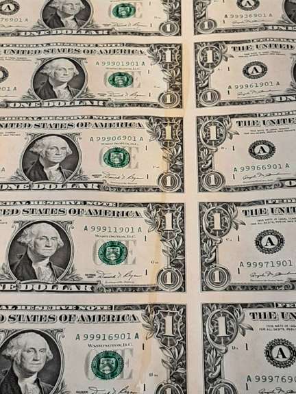 Uncut Sheet of 32 1981 $1FRN Notes