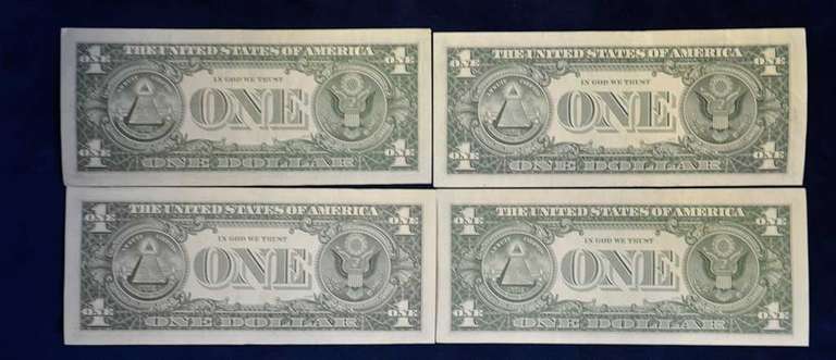 Lot Of 4 Star Notes 3 Barr and 1 Fowler 5 Dollar Notes 1963 B