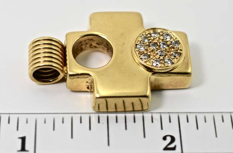 Unique Heavy 18K Cross with Diamonds