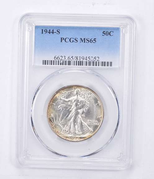 MS65 1944-S Walking Liberty Half Dollar - Graded PCGS