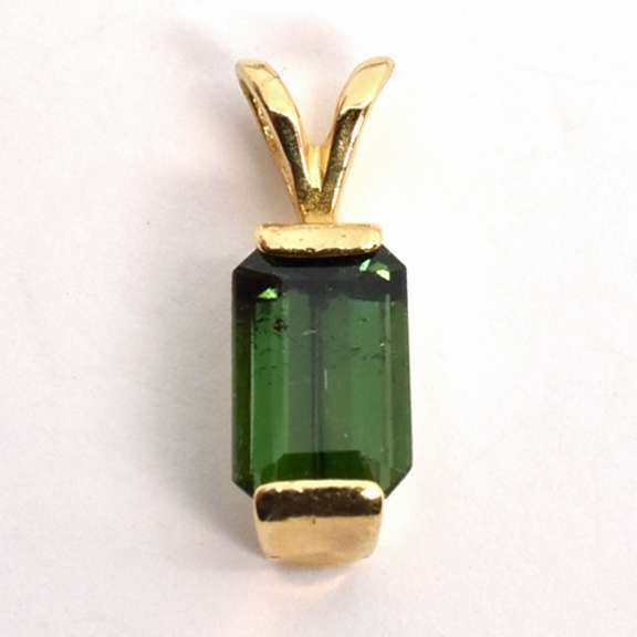 Nice Green Tourmaline Rabbit Ears Pendant