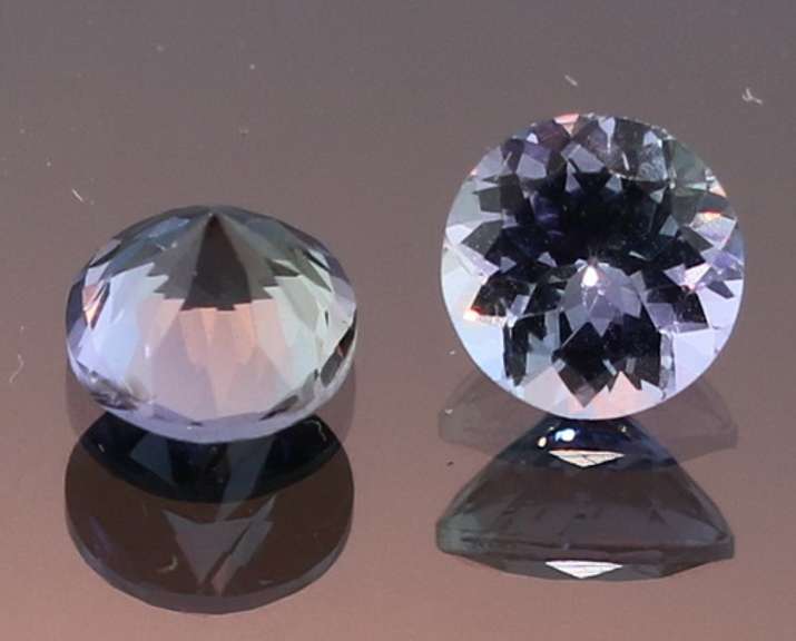 Glittering 1.44ct pair of silvery blue Tanzanite