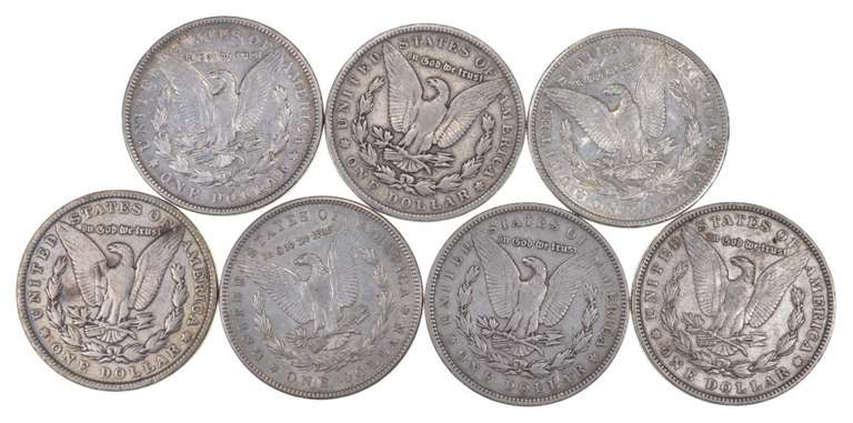 Lot (7) 1903 Morgan Silver Dollars