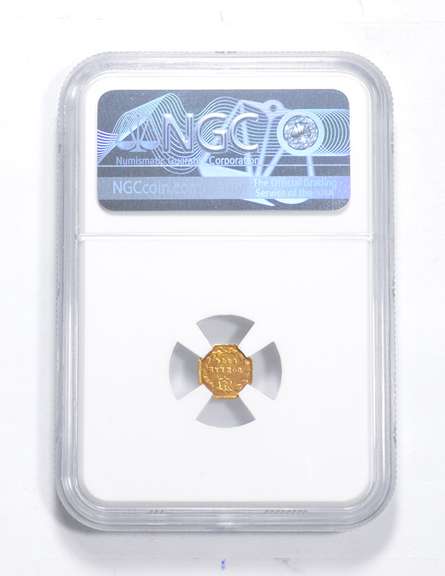 AU Details 1864 Liberty 25 Cents Octagonal Gold Coin - Scratches - NGC