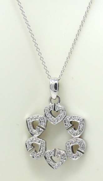 Dazzling Open Heart Diamond Accent Circle Necklace
