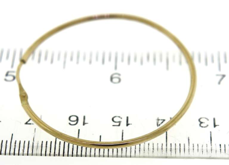 Simple Yellow Gold 43mm Hoop Earrings