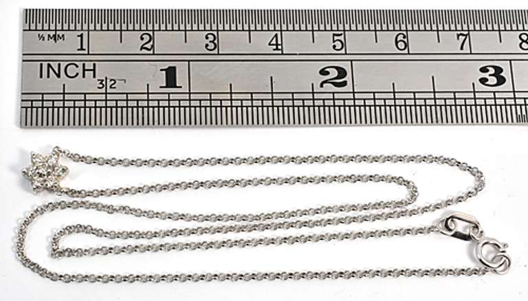 Charming Diamond Star Necklace in 14K WG
