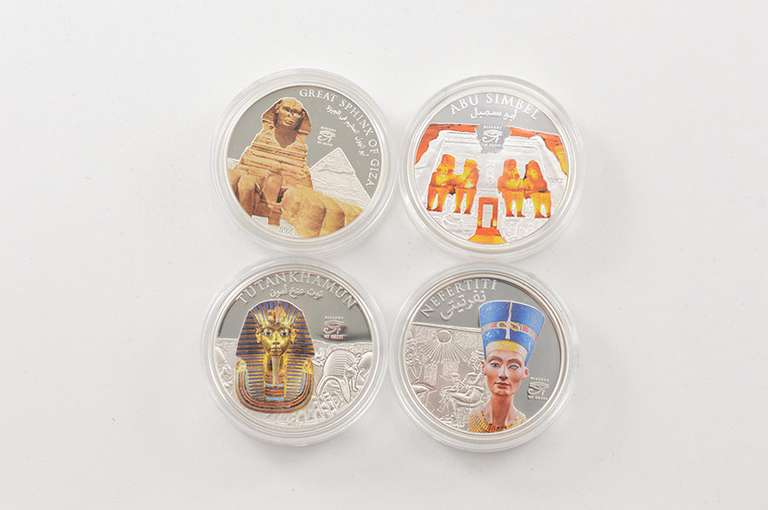 2012-2014 $5 & 2012 $1 Cook Islands History Of Egypt Silver Coin Set