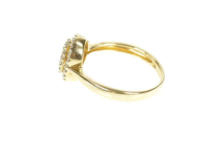 14K Yellow Gold 0.80 Ctw Ruby Diamond Halo Engagement Ring