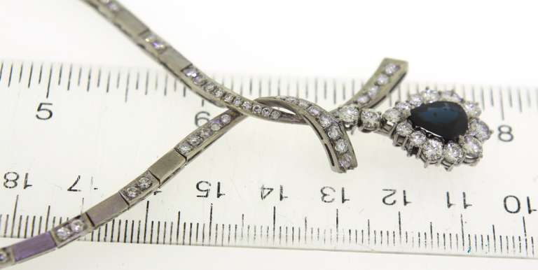 Must Have 2.25ct Pear Sapphire w Diamond Necklace