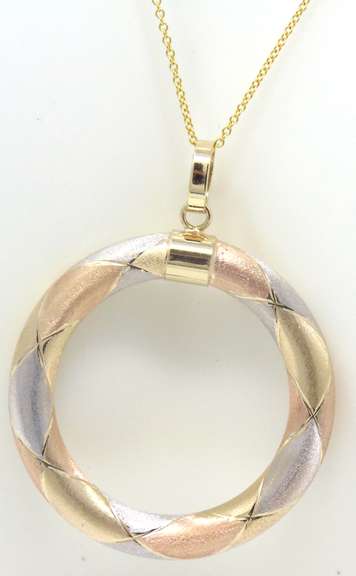 Gorgeous Textured Open Circle Necklace