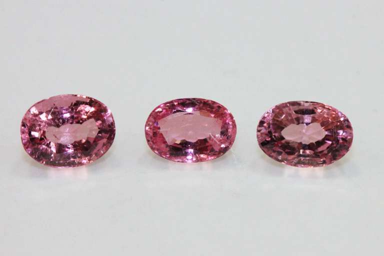 Alluring Natural Pink  Tourmaline - Suite of 3