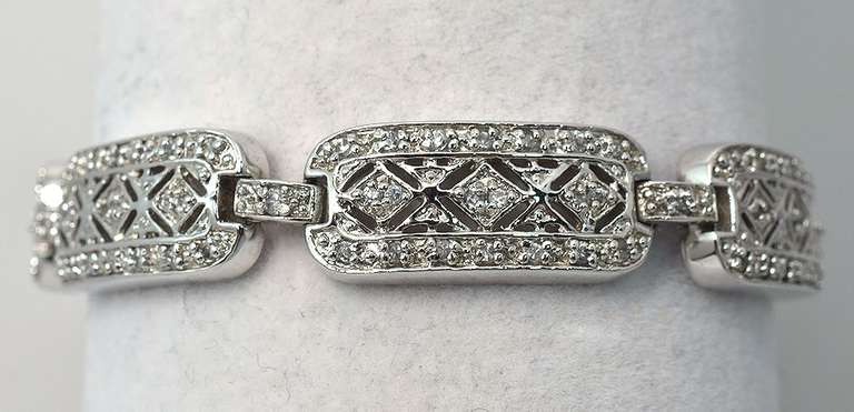 Fancy CZ Bracelet in Sterling Silver