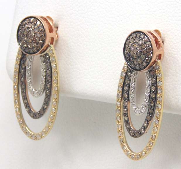 Wonderful Choice & White Diamond Loop Earrings