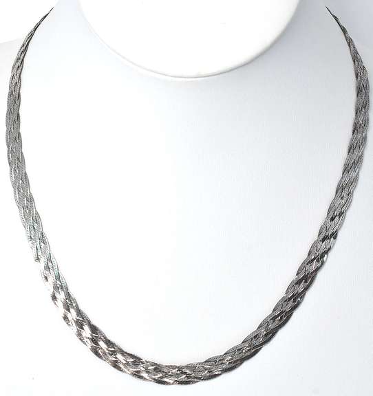 Sterling Silver Herringbone Necklace