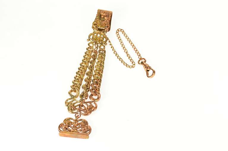 Victorian Ornate Scrollwork Chain Watch Fob
