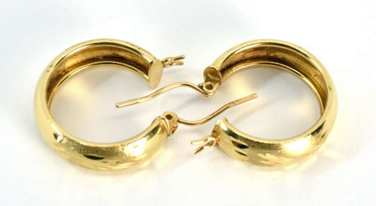 Penny Sized Wide Hoop Earrings