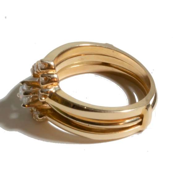 14 k Yellow Gold Solitaire Diamond Set