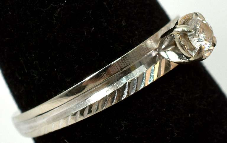 Nice Diamond Solitaire Ring in 14KT White Gold