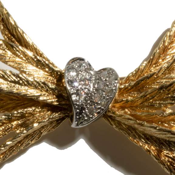 14 K Diamond Pave Broach