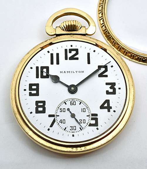 Lovely 21J Rolled Gold Plate Hamilton Pocket Watch