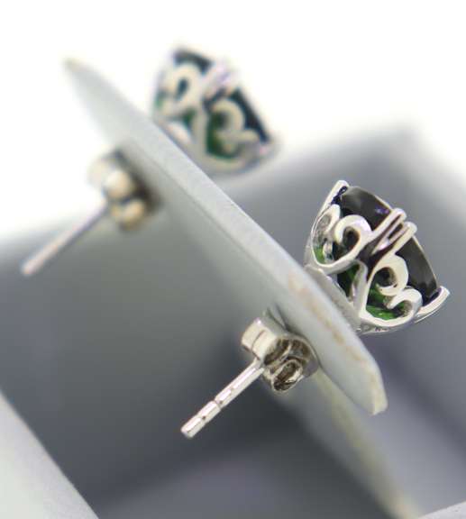 Sterling Silver Emerald Stud Earrings