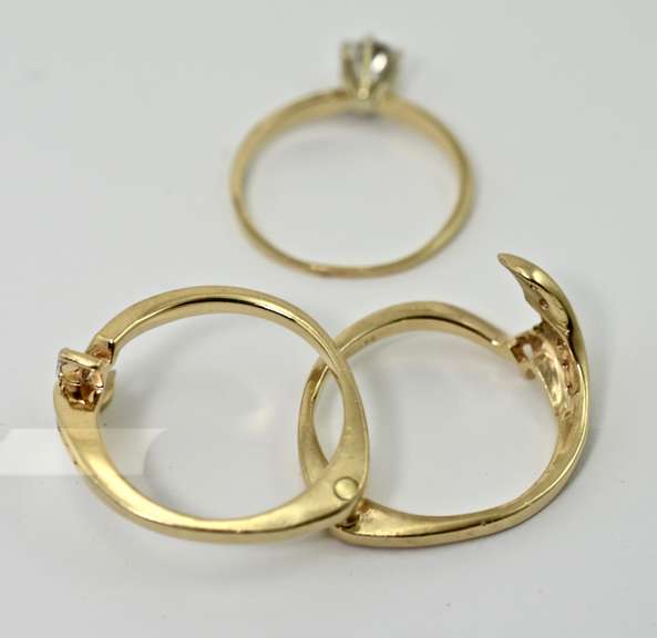 Cleverly Designed 14K Modern 2-Piece Wedding Set