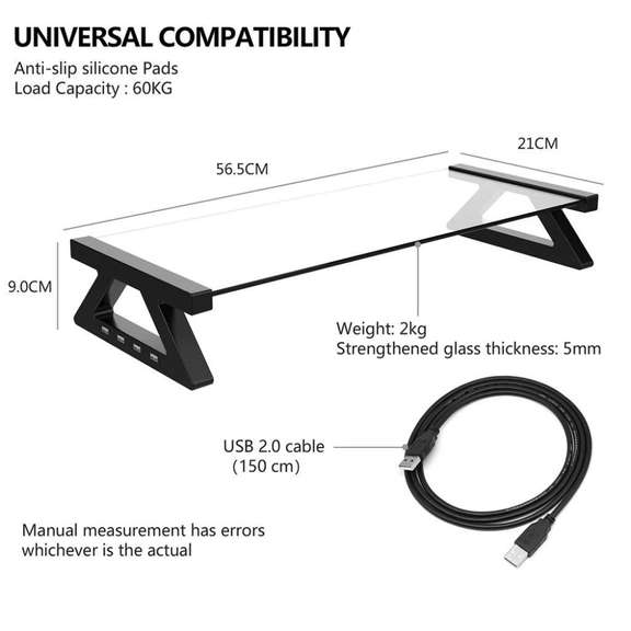 Aluminum Alloy Monitor Laptop Stand Desk Riser