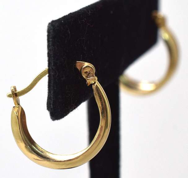 Segmented Hoop Earrings in 14KT Yellow Gold