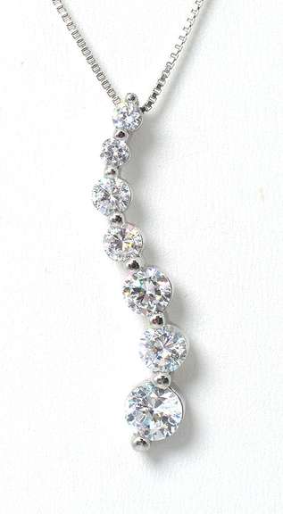 Sterling Sliver CZ  Necklace