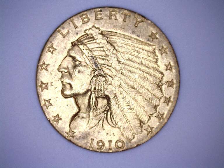 Choice 1910 Near Unc /Unc Indian US $2 1/2 Gold Quarter Eagle