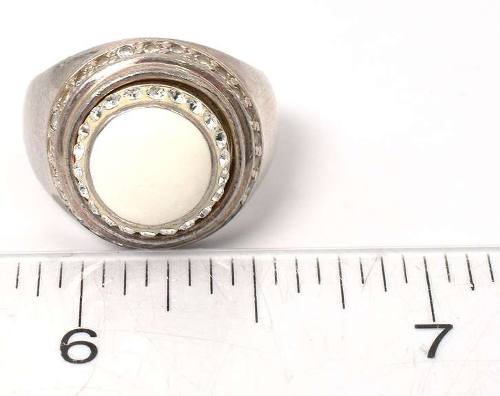 Sterling Silver CZ Cocktail Ring With Round White Stone