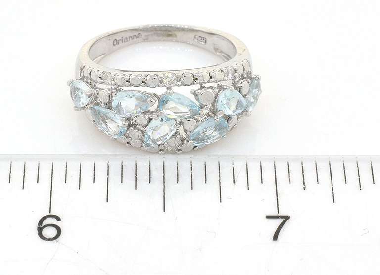 Captivating Aquamarine & Diamond Ring in Sterling Silver