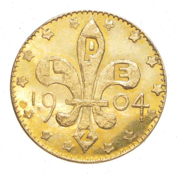 1904 MO Louisiana Purchase Exposition Gold Coin 14 Stars "1/4"