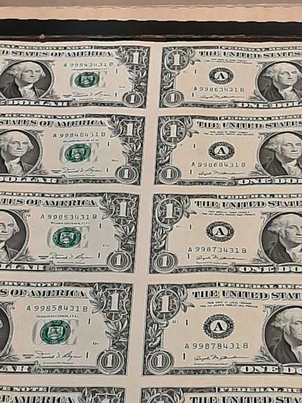 Uncut Sheet of 32 1981 $1FRN Notes