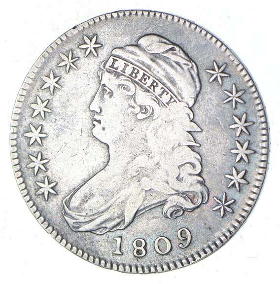 1809 Capped Bust Half Dollar - |||| Edge - Circulated