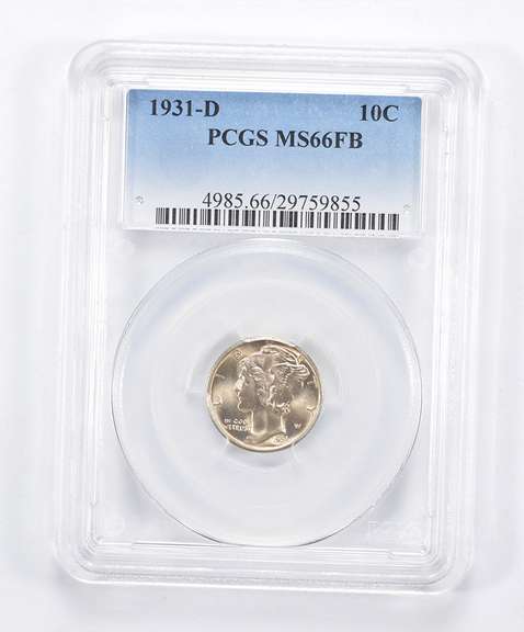 MS66 FB 1931-D Mercury Dime - Graded PCGS